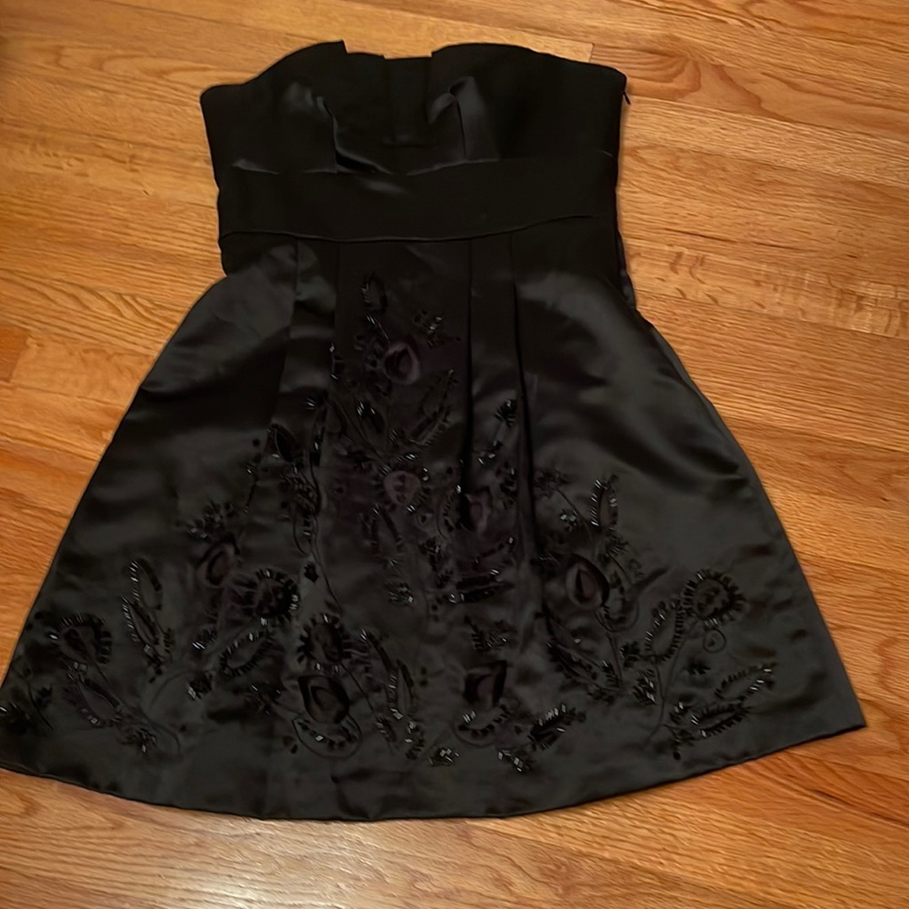 BCBG Max Azaria black strapless dress with beading size 10